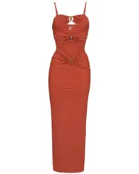 Christopher Esber Crystal Orbit Column Kleid Orange