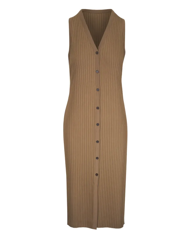 Vince Geripptes Kleid mit Knopfleiste - Nude Nude