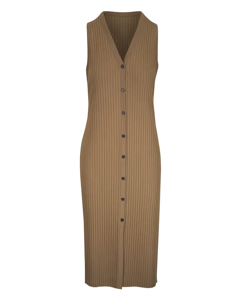 Vince Geripptes Kleid mit Knopfleiste - Nude Nude