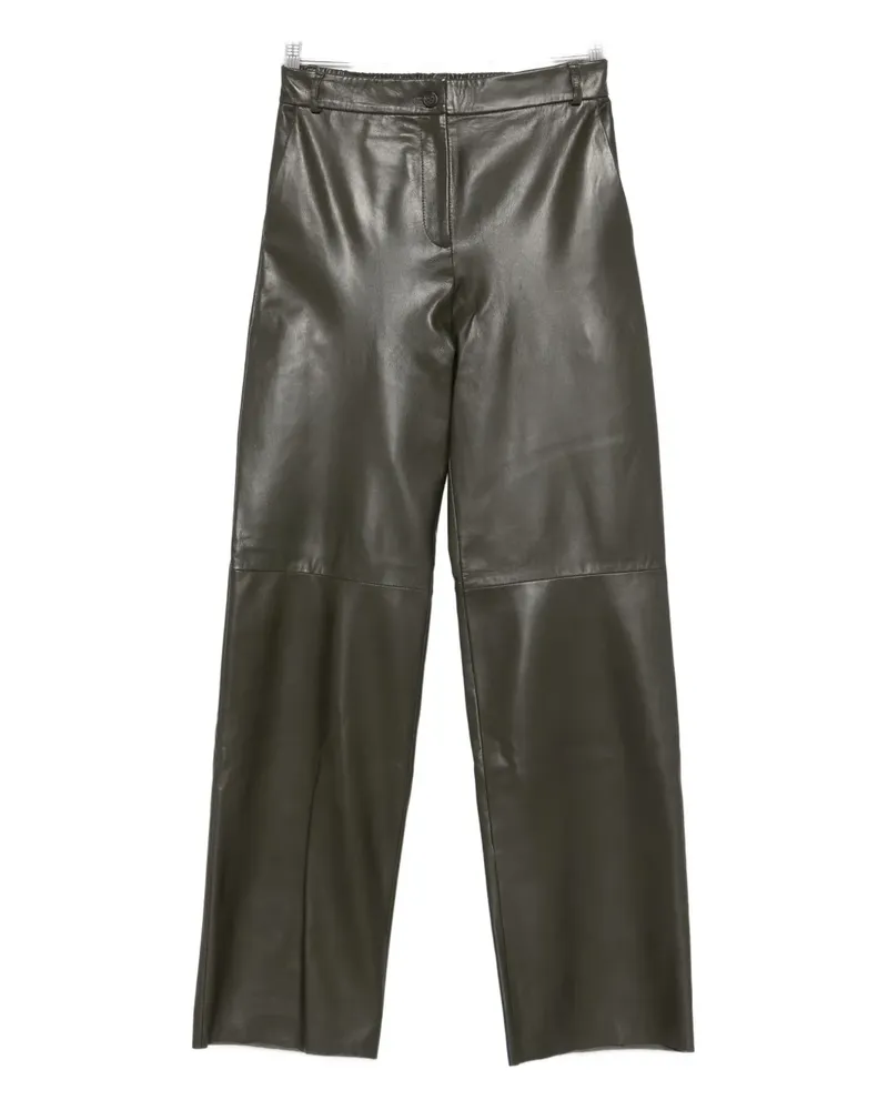 Antonelli Firenze Lederhose mit geradem Bein - Grün Grün