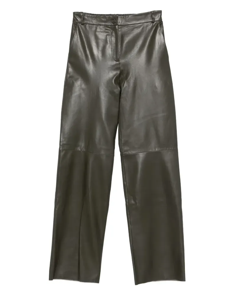 Antonelli Firenze Lederhose mit geradem Bein - Grün Grün