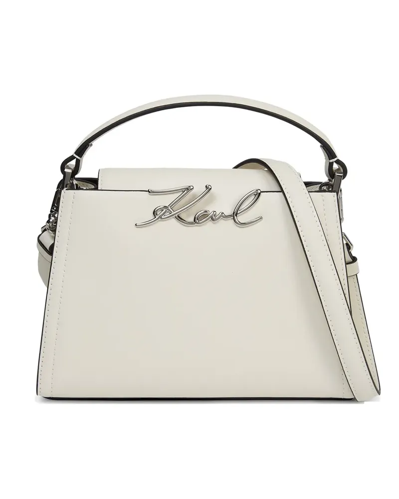 Karl Lagerfeld Signature top-handle crossbody bag - Nude Nude
