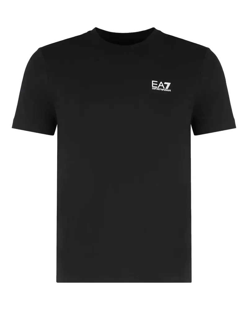 EA7 T-Shirt mit Logo - Schwarz Schwarz