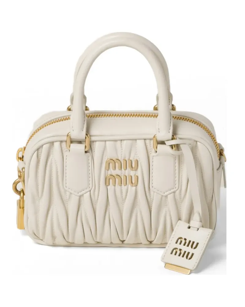 Miu Miu Arcadie Schultertasche aus Matelasse-Leder - Nude Nude