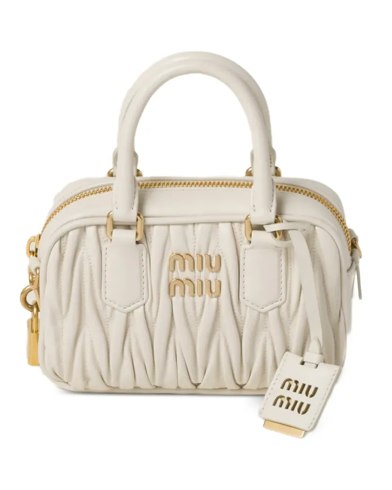 Miu Miu Arcadie Schultertasche aus Matelasse-Leder - Nude Nude