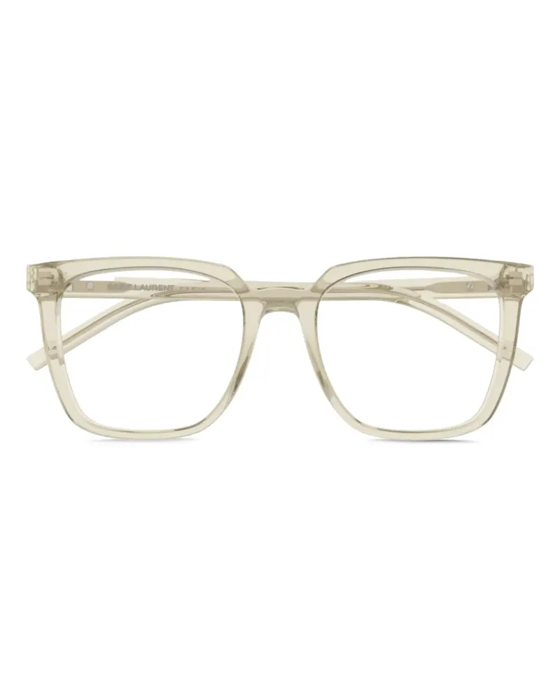 Saint Laurent Brille mit eckigem Gestell - Nude Nude