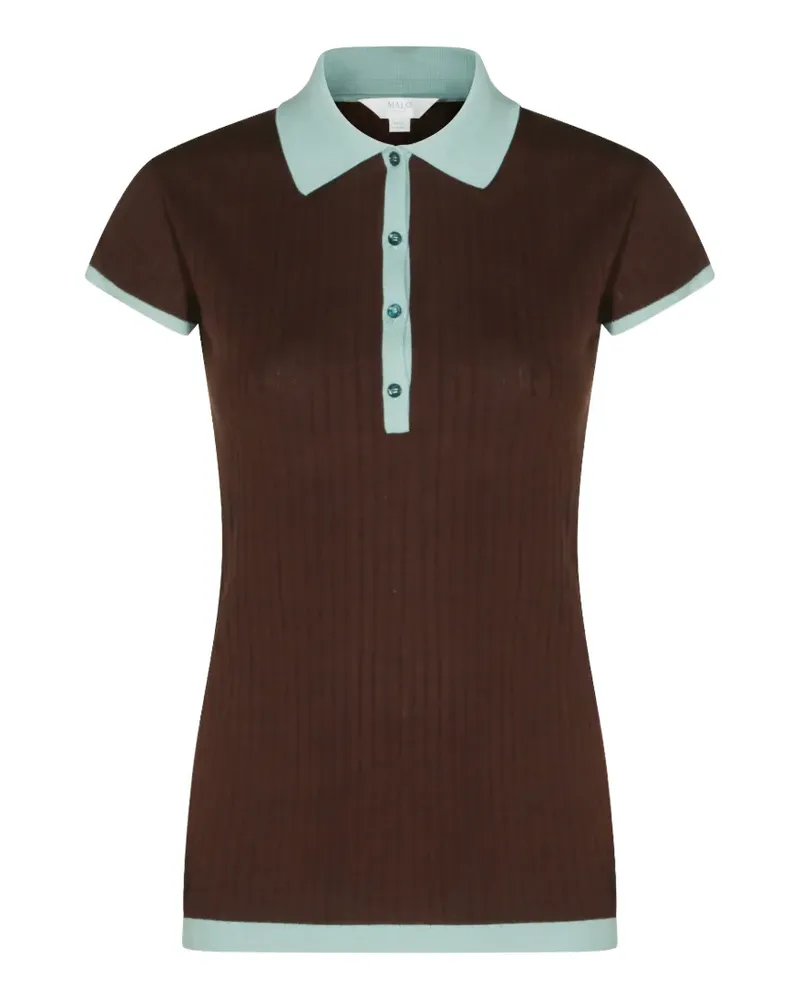 Malo Makò ribbed-knit polo shirt - Braun Braun