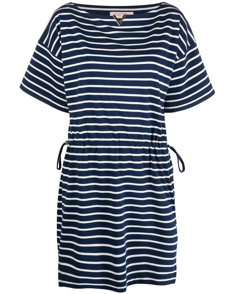 Valentino Garavani Gestreiftes T-Shirtkleid - Blau Blau