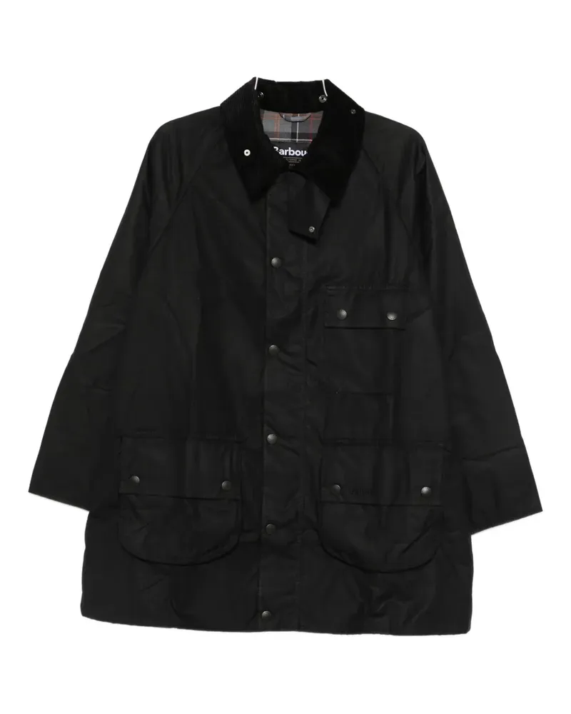 Barbour corduroy-collar coat - Schwarz Schwarz