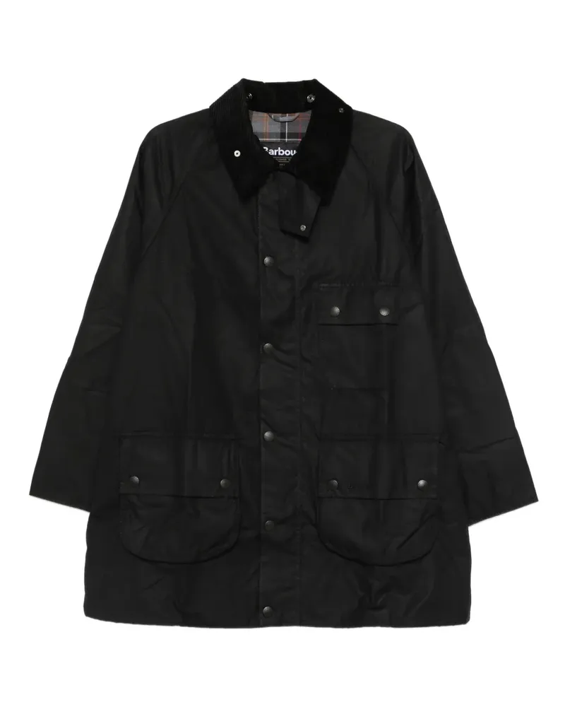 Barbour corduroy-collar coat - Schwarz Schwarz