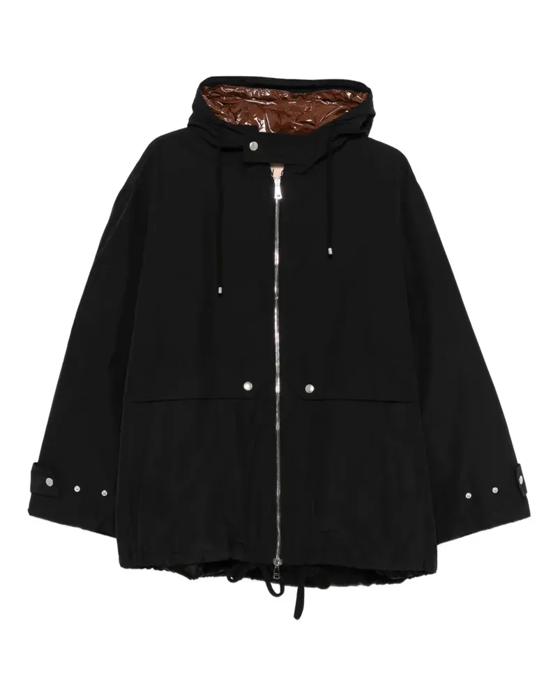 PLAN C hooded zip-up coat - Schwarz Schwarz