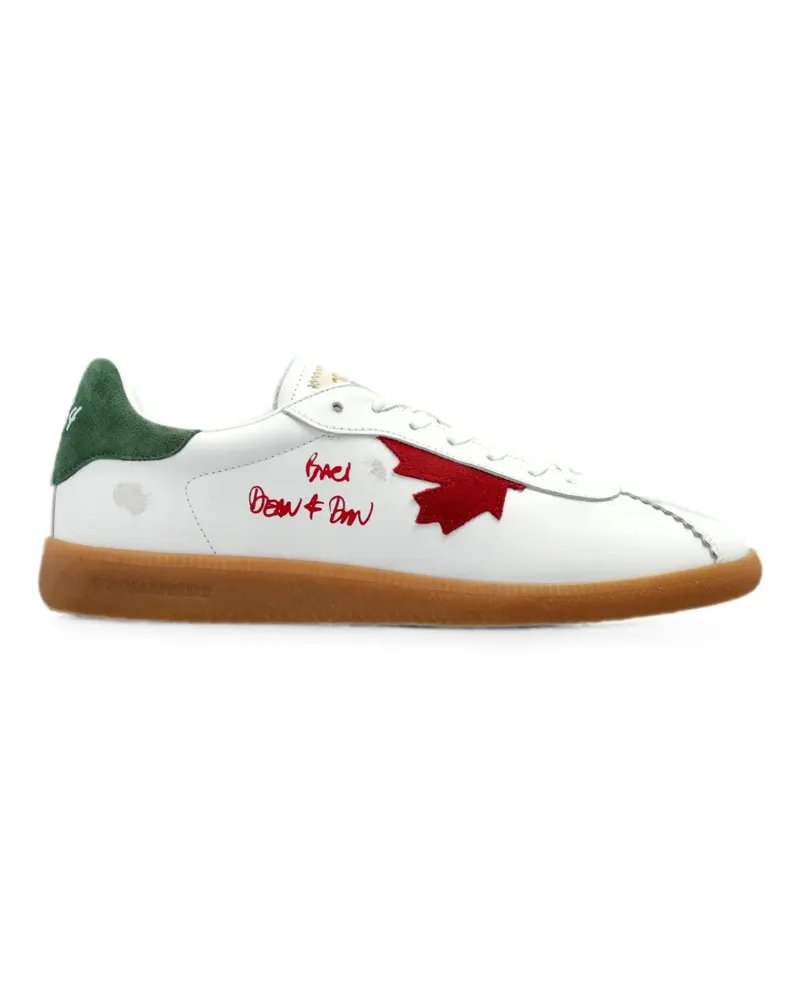 Dsquared2 Rebels maple-leaf embroidered low-top sneakers - Weiß Weiß