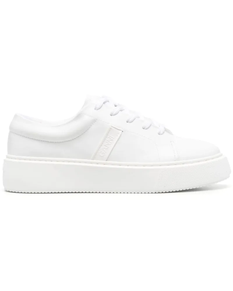 Ganni Court Sneakers aus Faux-Leder Weiß