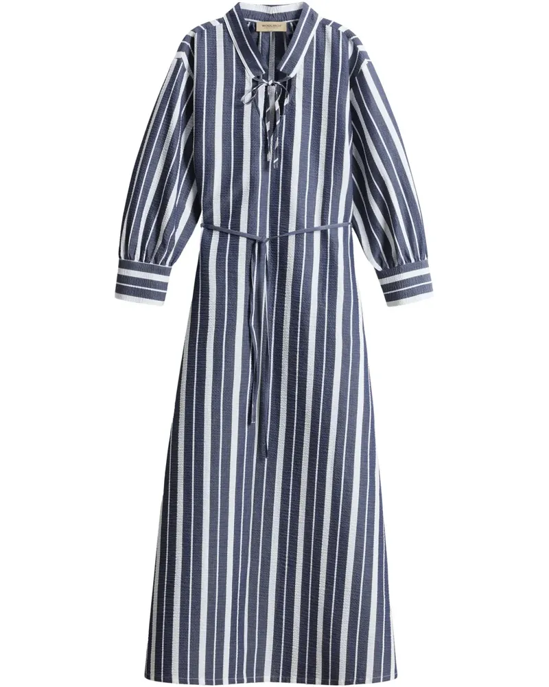 Woolrich Gestreiftes Midikleid - Blau Blau