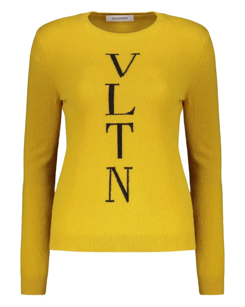 Valentino Garavani Intarsien-Pullover mit Logo - Gelb Gelb