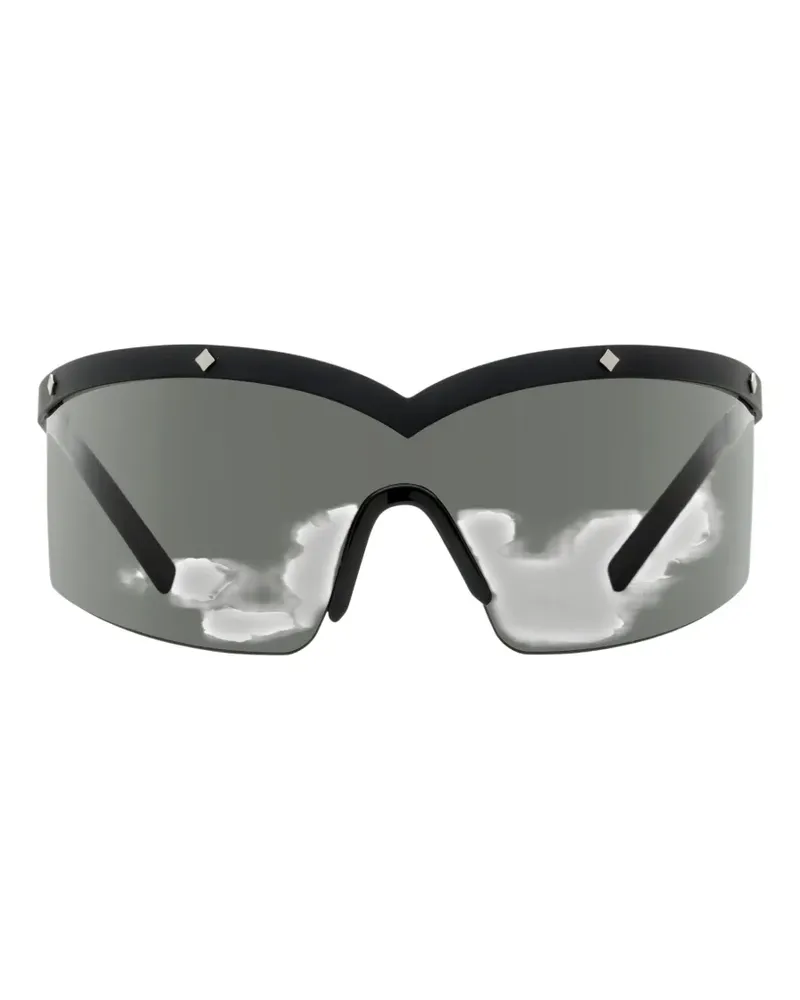 MCM geometric-stud shield sunglasses - Schwarz Schwarz