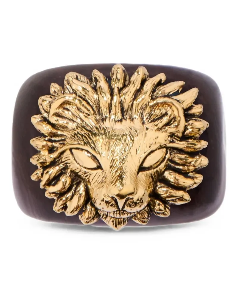 Aurélie Bidermann Saby lion-head ring - Gold Gold