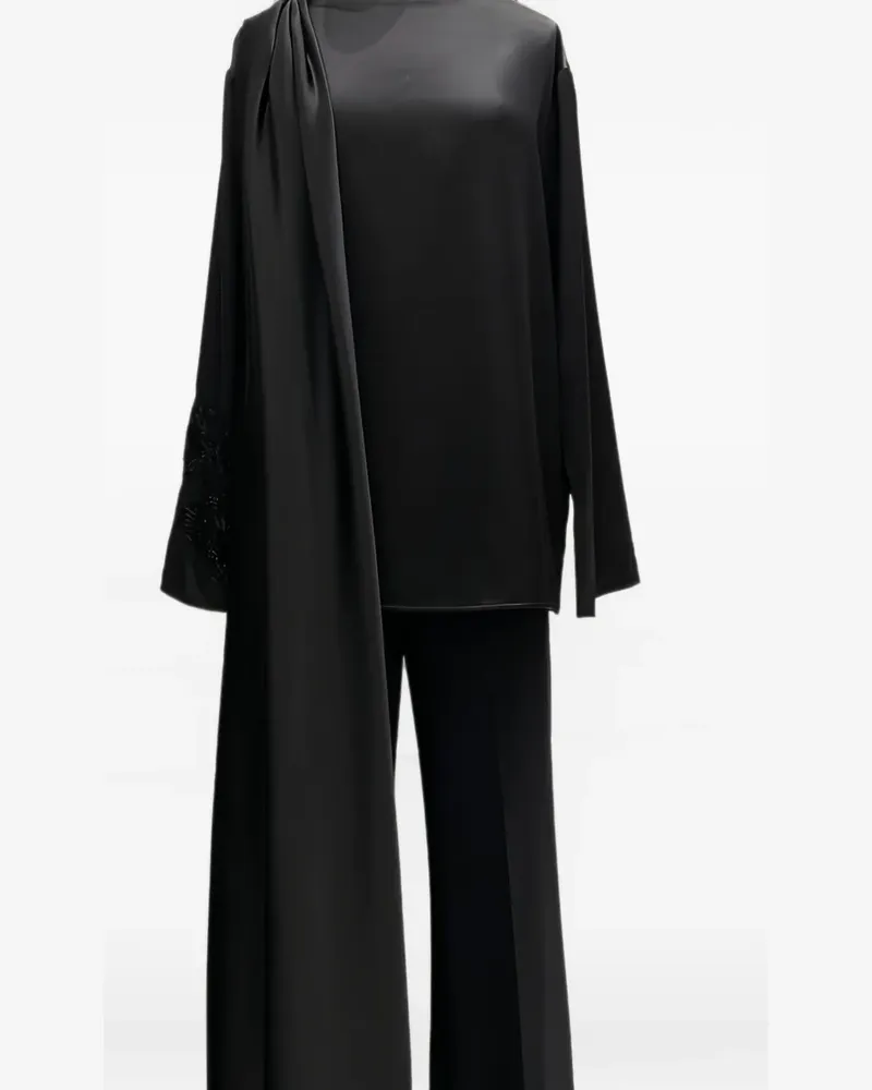 Elisabetta Franchi Bluse mit Perlenverzierung - Schwarz Schwarz