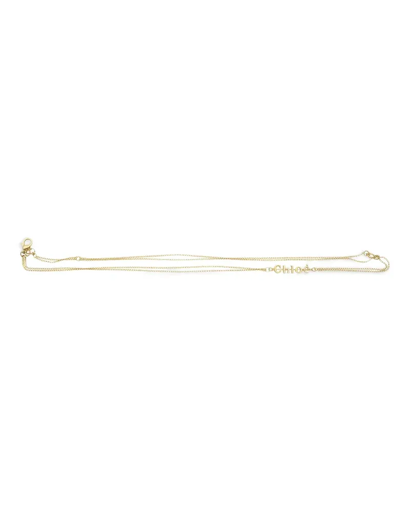 Chloé Lariat Halskette mit Logo-Schild - Gold Gold