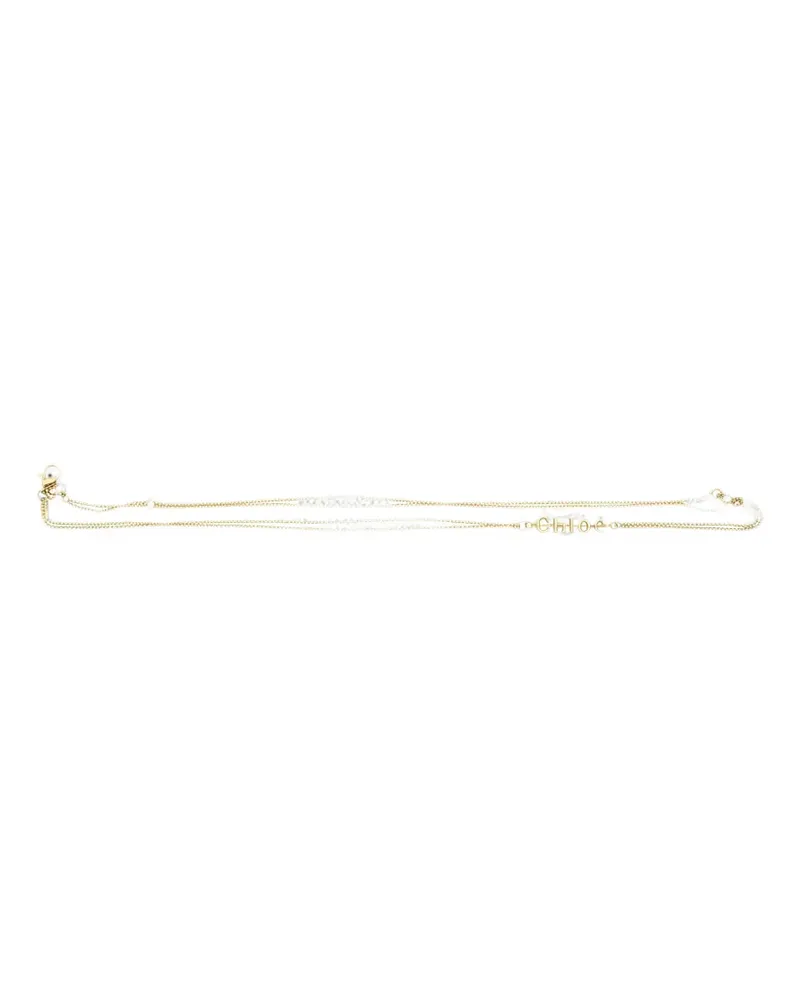 Chloé lariat logo-plaque belt necklace - Gold Gold