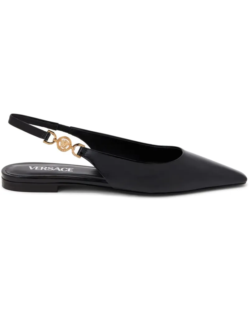 Versace Ballerinas mit Medusa-Schild - Schwarz Schwarz