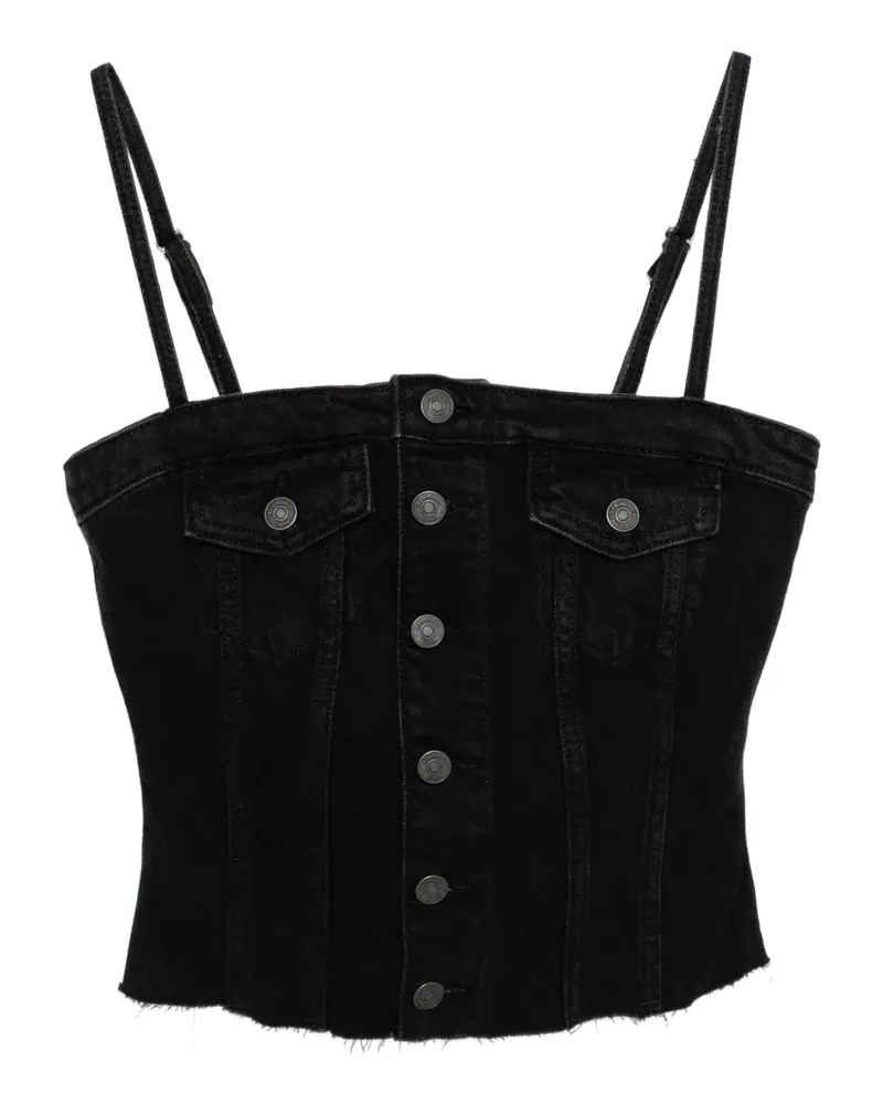 Reformation Coco Jeanstop - Schwarz Schwarz
