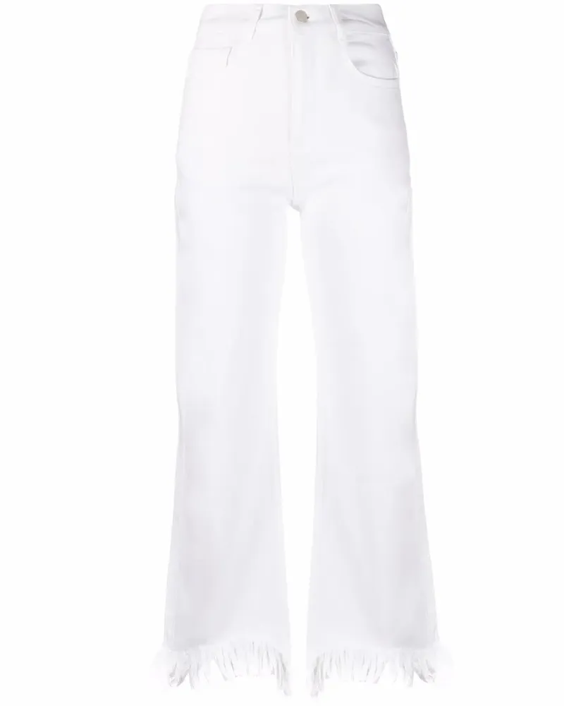 Maje Ausgefranste Straight-Leg-Jeans - Weiß Weiß
