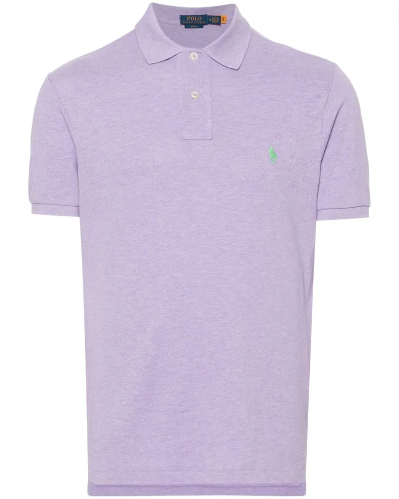 Ralph Lauren Gestreiftes Poloshirt mit Stickerei - Violett Violett