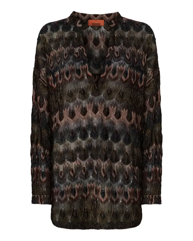 Missoni V-neck textured blouse - Schwarz Schwarz