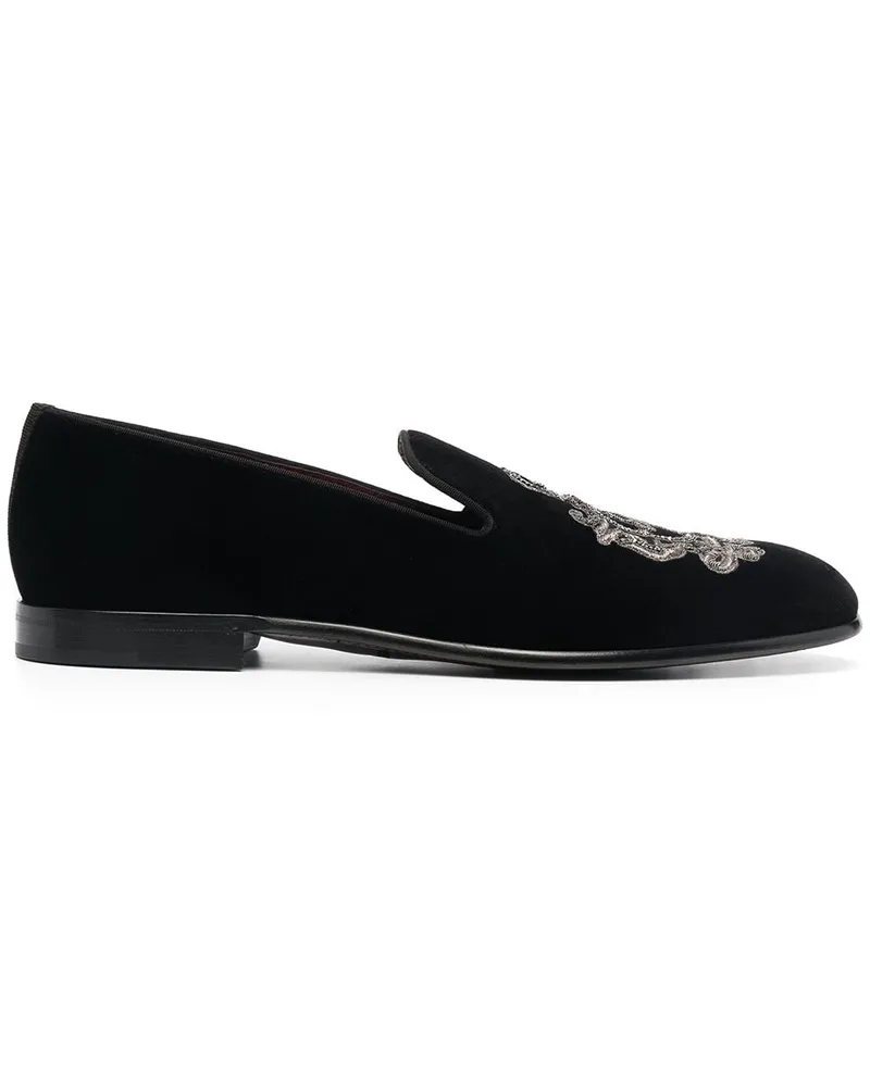 Dolce & Gabbana Bestickte Leonardo Slipper - Schwarz Schwarz