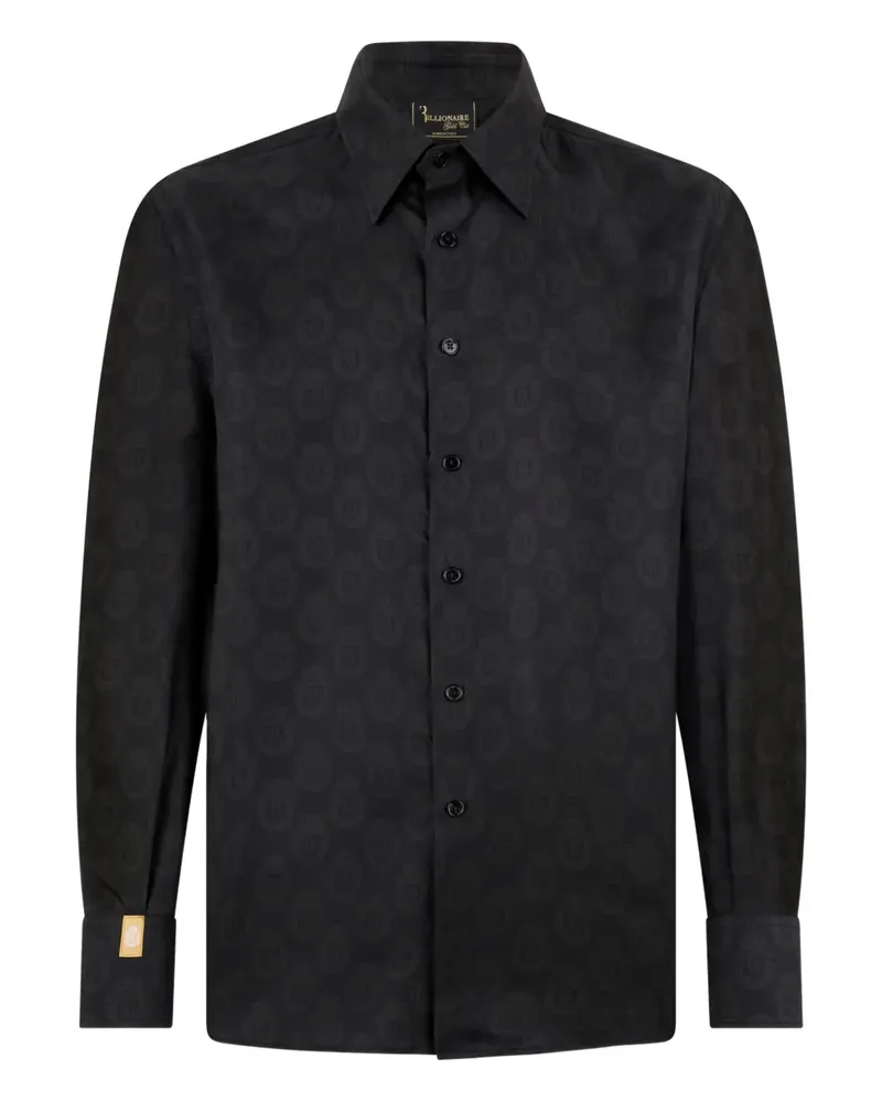 Billionaire Gemustertes Seidenhemd - Schwarz Schwarz
