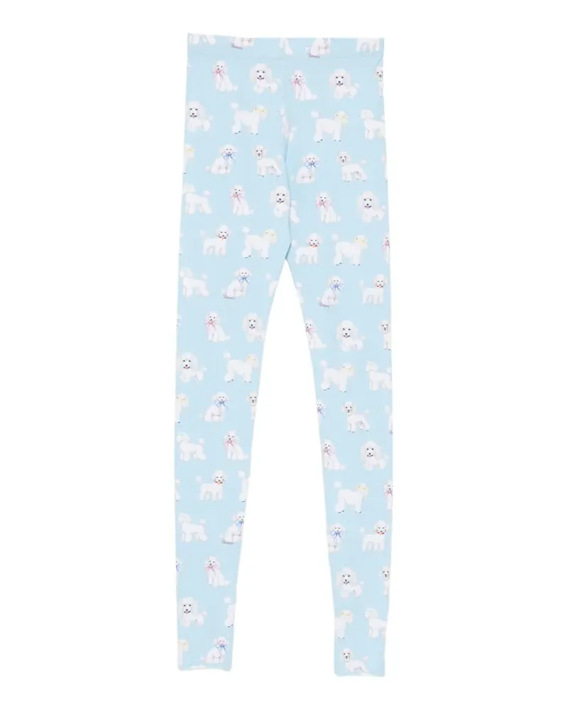 Fiorucci poodle-print stirrup leggings - Blau Blau