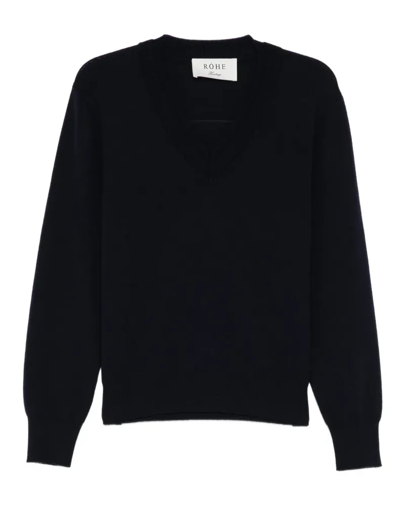 Róhe Gerippter Strickpullover - Blau Blau