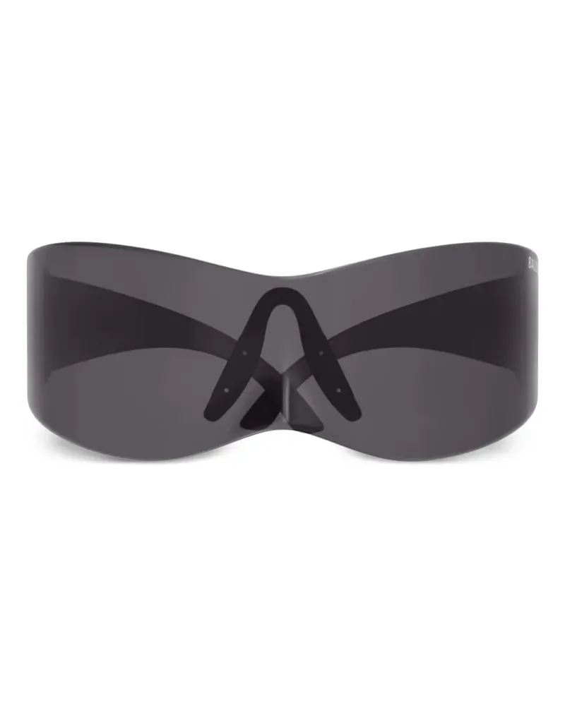 Balenciaga Sonnenbrille in Maskenform - Schwarz Schwarz
