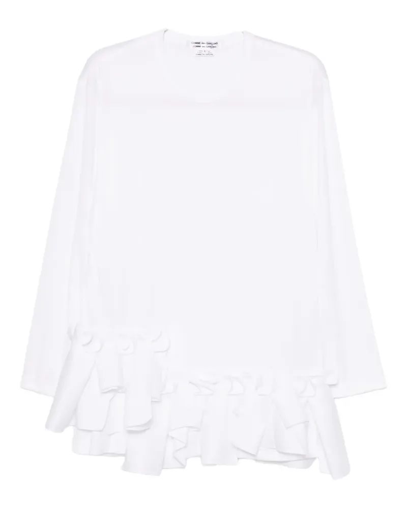 Comme des Garçons raffled long sleeves t-shirt - Weiß Weiß