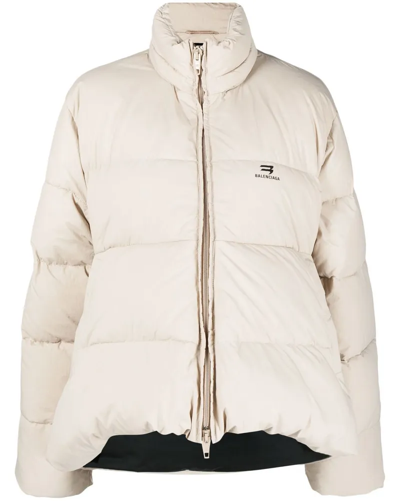 Balenciaga Gefütterte Jacke mit C-Form-Print - Nude Nude