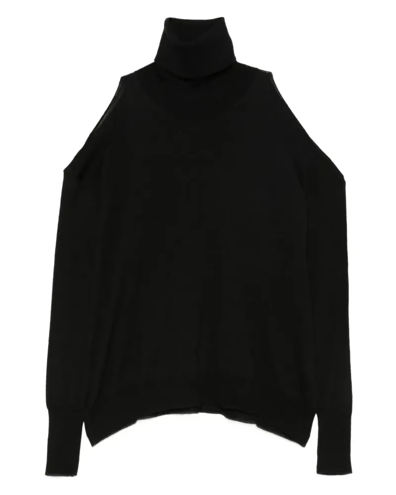 Roberto Collina Schulterfreier Rollkragenpullover - Schwarz Schwarz
