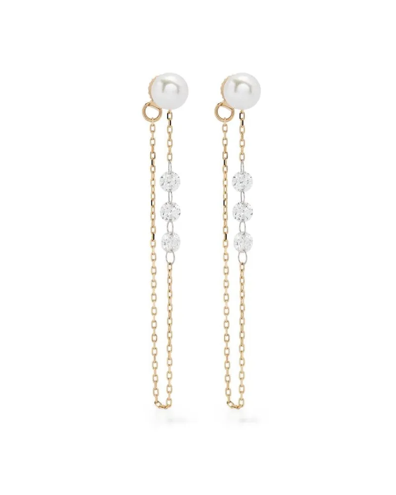 MIZUKI 14kt Sea of Beauty Gelbgoldohrstecker mit Perlen und Diamanten Gold