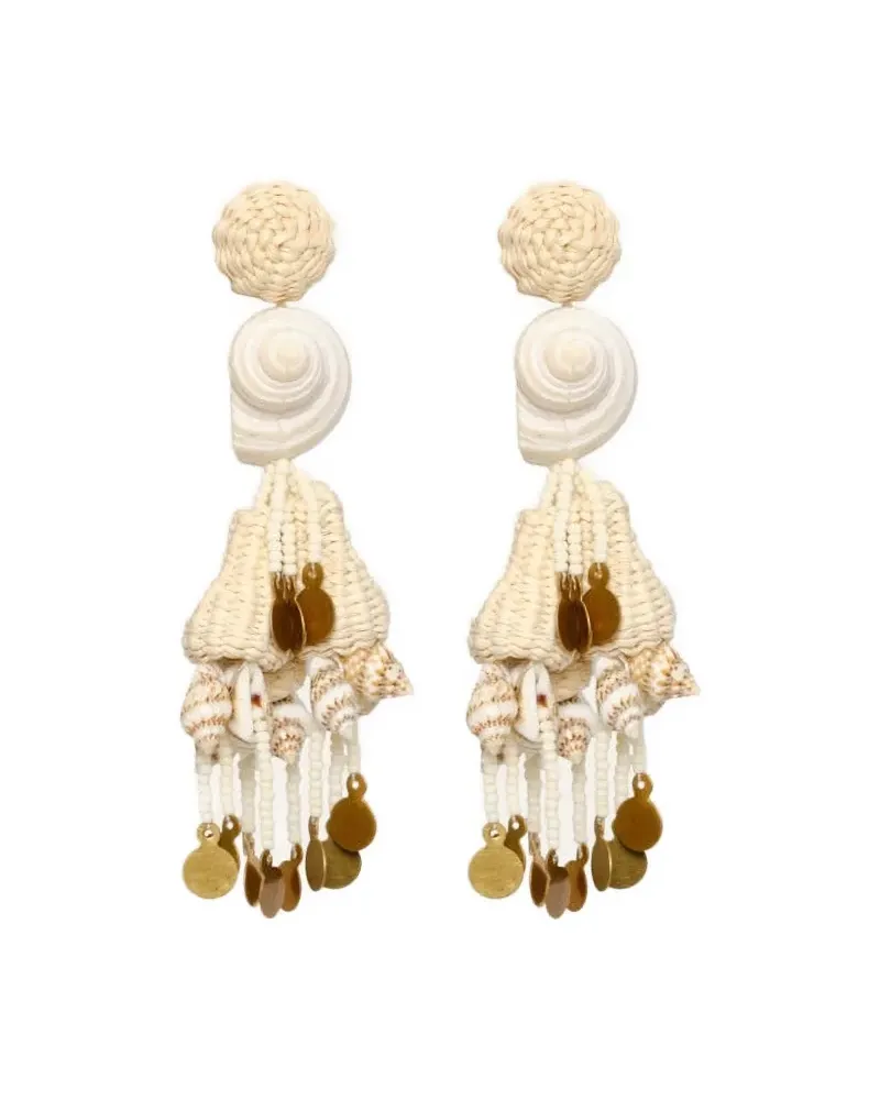 Johanna Ortiz Serenade In Swim shell-detail drop earrings - Gold Gold