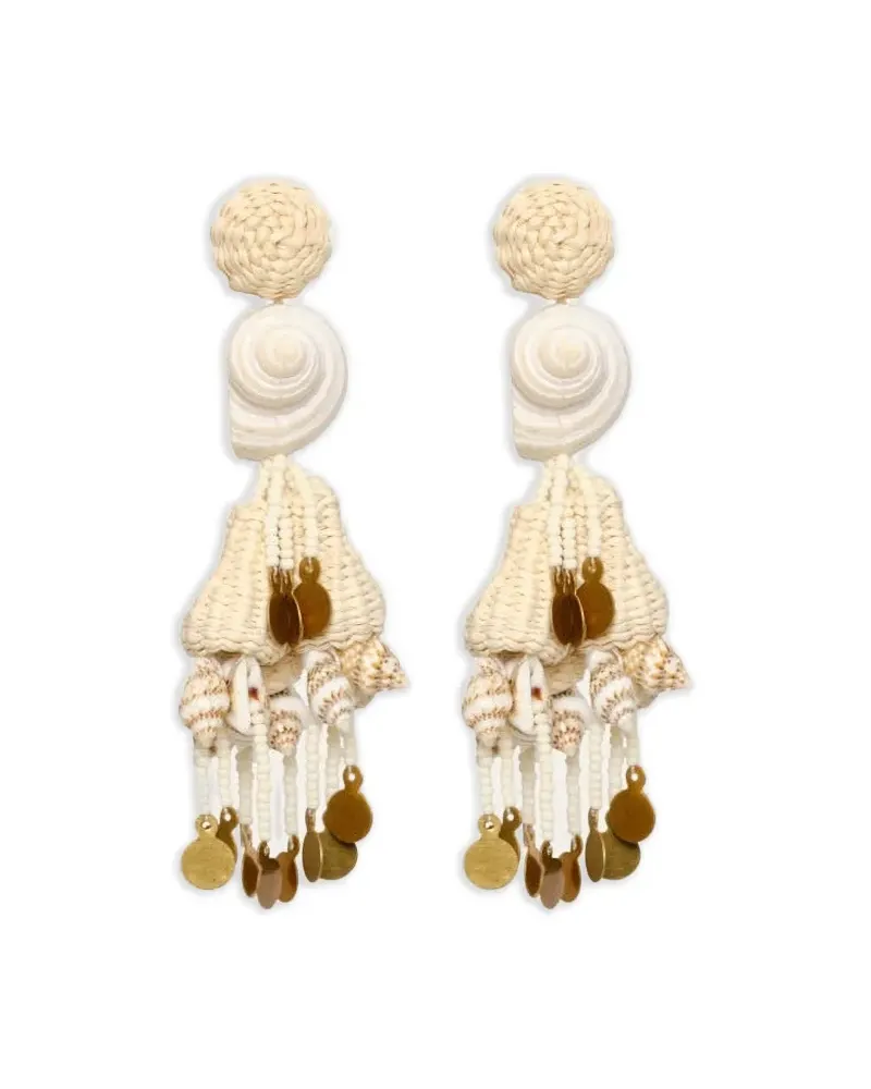 Johanna Ortiz Serenade In Swim shell-detail drop earrings - Gold Gold
