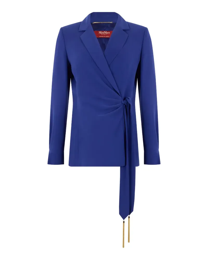 Max Mara Gewickelte Jacke mit Quastendetail - Blau Blau