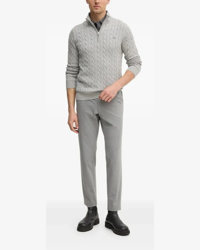 Gant Pullover mit Zopfmuster - Grau Grau