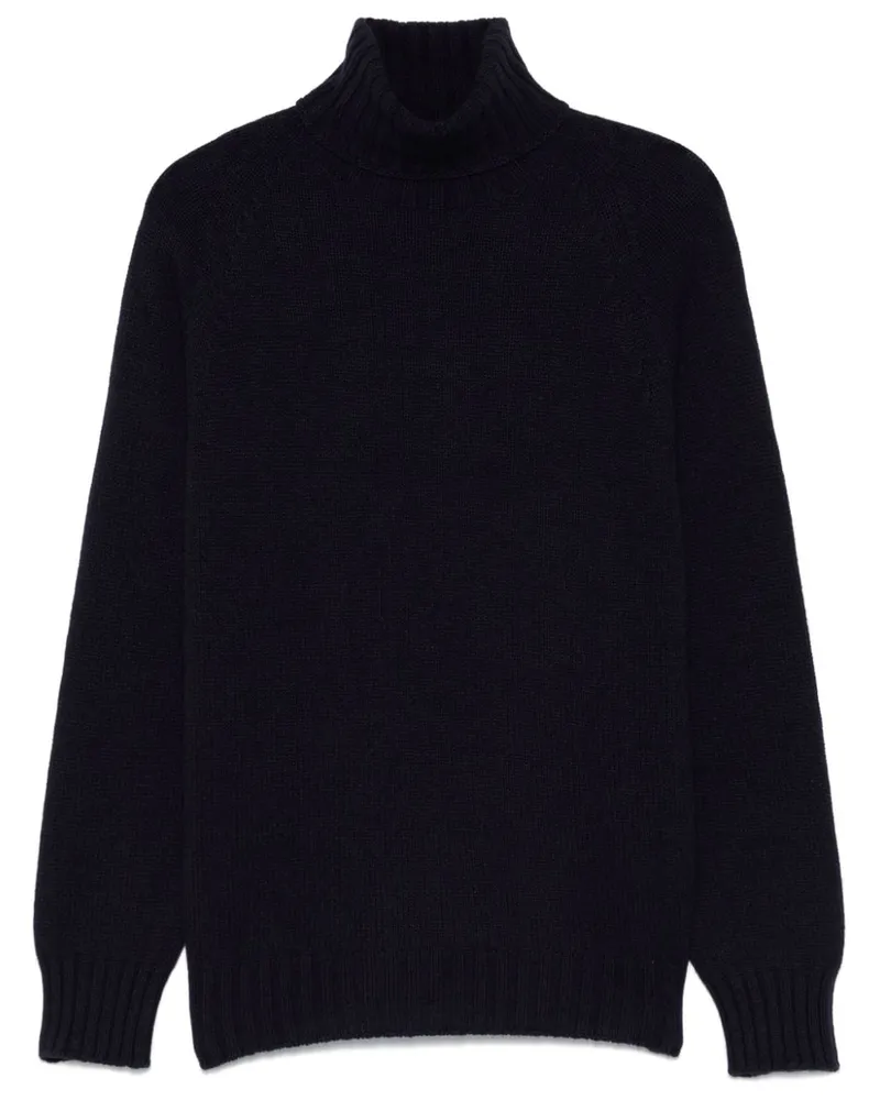 MA'RY'YA Gerippter Strickpullover - Blau Blau