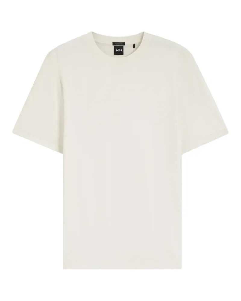 HUGO BOSS geometric-jacquard T-shirt in cotton - Nude Nude