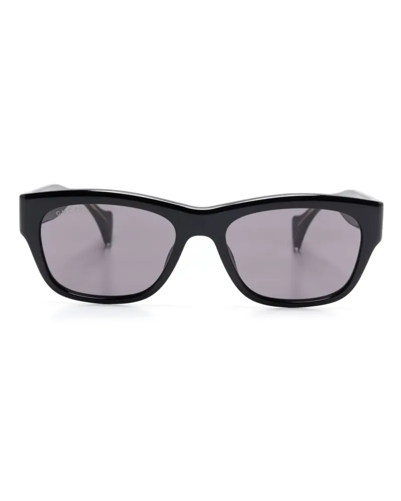 Gucci Sonnenbrille mit eckigem Gestell - Schwarz Schwarz