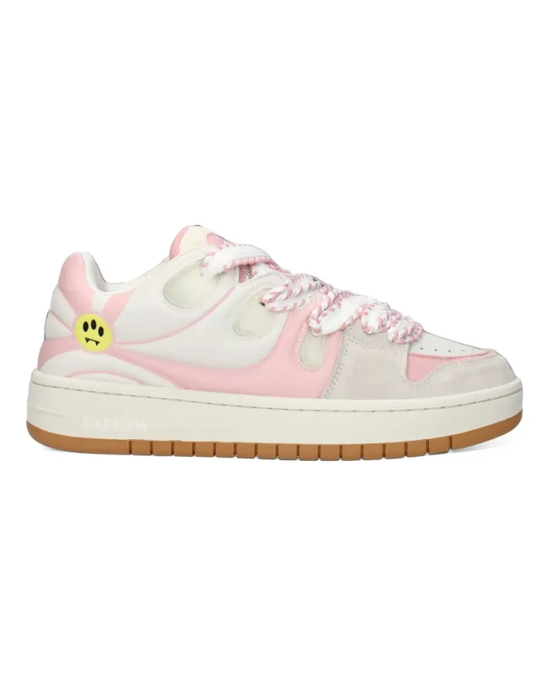 BARROW leather panelled sneakers - Weiß Weiß