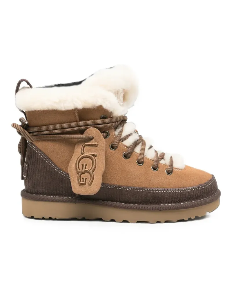 UGG Schnürstiefel mit Shearling-Besatz - Nude Nude