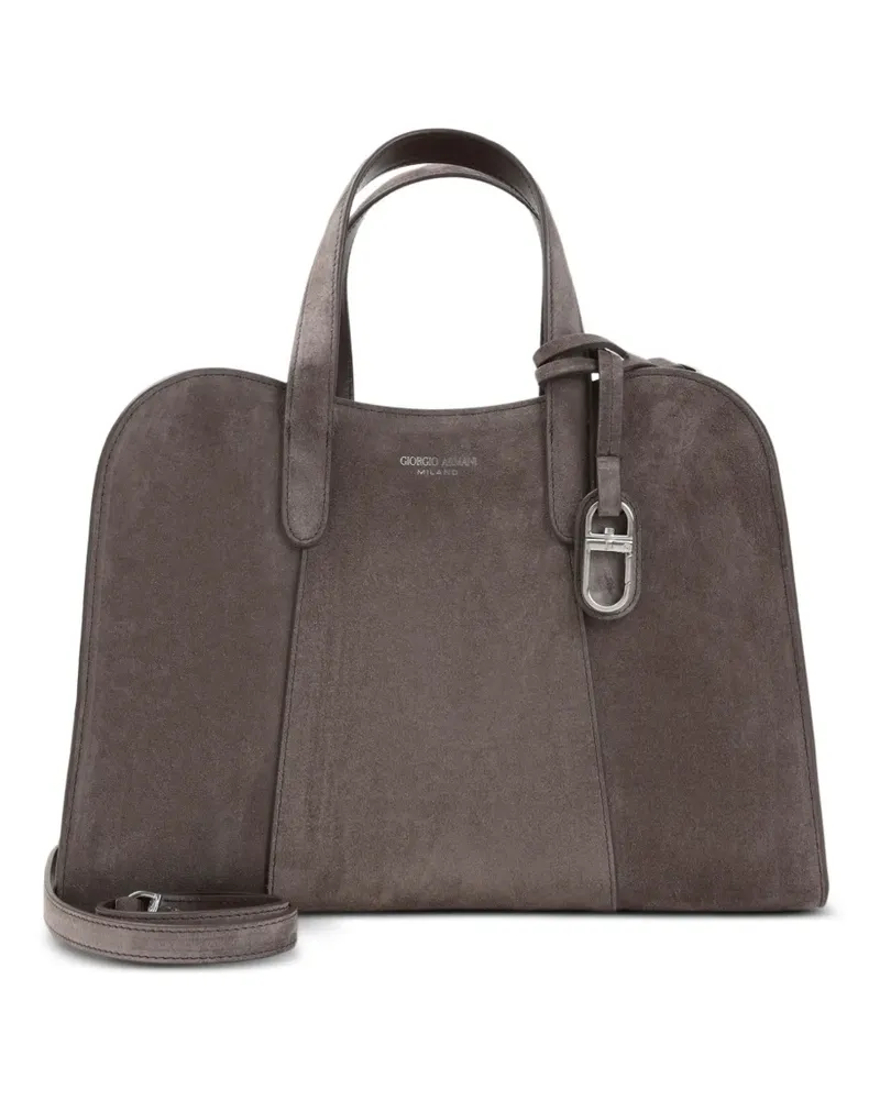 Giorgio Armani Tote Bag mit Wildleder-Print - Grau Grau