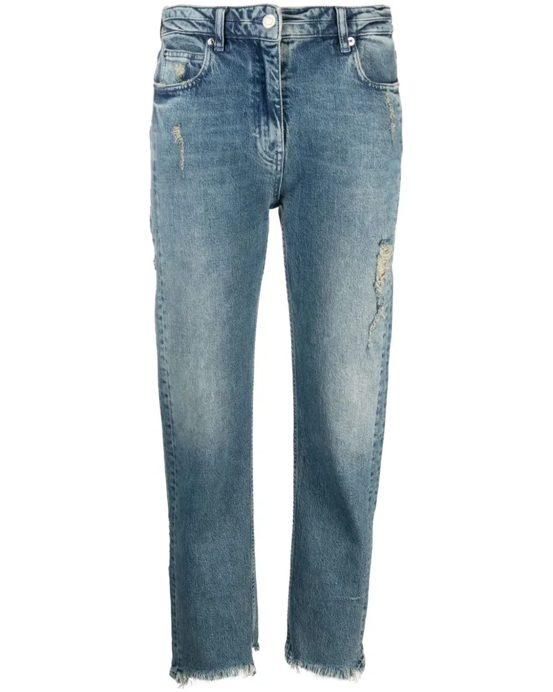 IRO Albury Ripped straight-leg jeans Blau