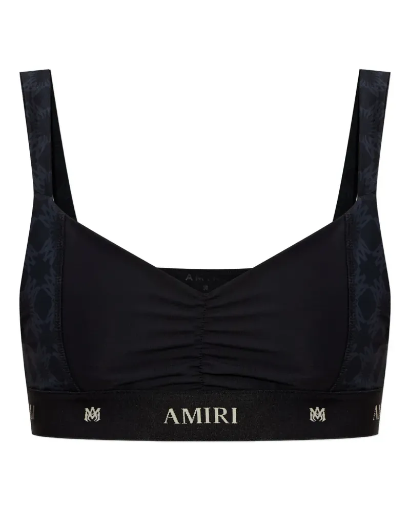 Amiri ruched logo-band top - Schwarz Schwarz